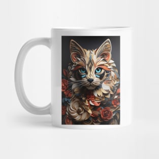 Cat Fold Art Style Mug